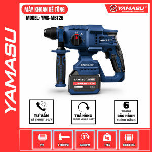 Máy Khoan Bê Tông Pin YAMASU 3 Chức Năng Lực Đập 2.8J 4700BPM Mạnh Mẽ YMS-MBT26P