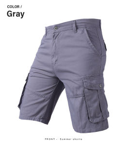 Stella Fashion  Men Cotton bermuda Cargo Pants Summer Pocket Pants Plain Casual Short Pants for Men 纯棉外穿直筒男短裤