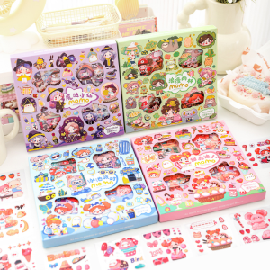 Small Puff Stationery Decoration Soft Cute Pattern Hand Account Sticker Set 100 Sheets