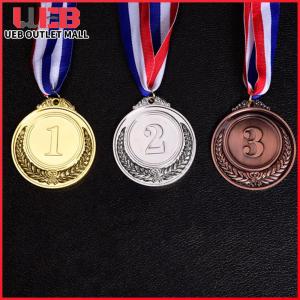 2 Inches Gold Silver Bronze Award Medals with Neck Ribbon Gold Silver Bronze Prizes Round for Kids School Sports Meeting