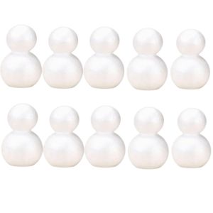 FFBH 10 pcs Handmade Polystyrene Snowman Craft Balls Xmas Decor Ornaments Snowman Foam Models Styrofoam Snowman Modelling Matrrial M2Y9R