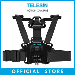 TELESIN Chest Strap Mount for GoPro DJI Osmo Insta360 Action Cameras Adjustable Body Harness for Cycling Skiing Riding POV Recording GP-CGP-T07