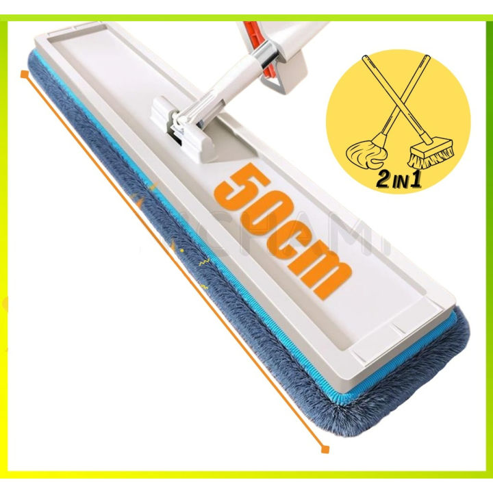 50cm Extra Large Microfibre Handsfree Mop Self Wring Complete Set Microfibre Mop Pad /SCRATCH