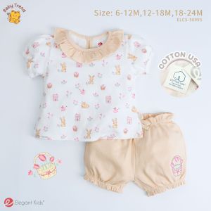 Elegant Kids ชุดเด็กผู้หญิง 6-24 เดือน ชุดเสื้อแขนสั้นกางเกงขาสั้น Rabbit Cottage Collection | Babytrend