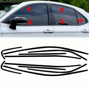 mv1 1 Stickers Complete Set Chrome Vinyl Blackout For Window Trim Stickers For Toyota For Camry 2018 2019 2020 2021 2022 2023 9L5H3