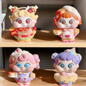 Bộ 4 tượng QoQo Fast food tượng tô màu thạch cao trắng Smart Baby
