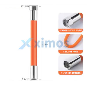 Xximos 360° Kitchen Faucet Extension Hose Bathroom Wash Basin Water Saving Tap Filter Extension Tube