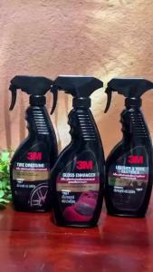 [ Tặng khăn lau 3M] Bộ 3 Chai Bảo Dưỡng Nội Thất 3M - Bóng Lốp 3M - Bóng Sơn Xe Hơi 3M -  NK Thái Lan 400ml