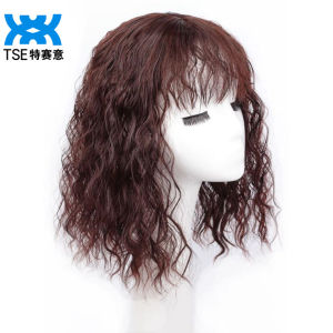 TSE Tóc giả dành cho nữ Khối thay thế tóc hàng đầu Đồng xu Phần mở rộng tóc giả bằng tóc xoăn Bao trùm tóc màu trắng Chiều dài 25cm / 35cm /45cm SW21