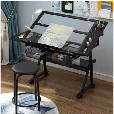 {in stock} Drafting table with stool drawers and side table by Artist Loft