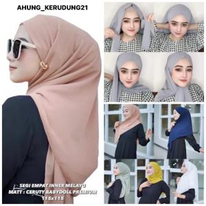HIJAB SEGI EMPAT INNER MELAYU CERUTY BABYDOLL PREMIUM CERUTY BABYDOLL TERPOPULER TERBARU