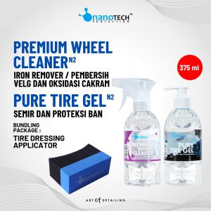 PAKET PEMBERSIH & PERAWATAN VELG DAN BAN - NANOTECH PROTECTION ( PURE TIRE GEL + PREMIUM WHEEL CLEANER )