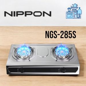 【Ready stockt】dapur gas 2 tungku dapor gas stainless steel kualiti tinggi Nine Holes Strong Flame Steel Gas Stove dapur NIPPON GAS STOVE NGS-285S