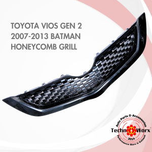 Toyota Vios Grill Black Gen 2 2008-2013 Batman Honeycomb Modern Gloss Black 2008 2009 2010 2011 2012