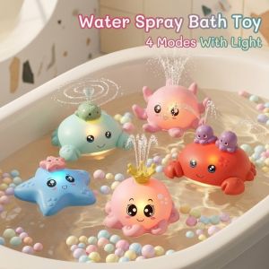 Baby Bath Toys Electric Water Spray Puffer Fish with Duck Swimming Pool Bathtoys Electric Bath Toy Water Spray Toys