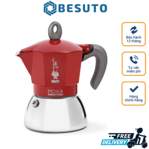 Ấm Pha Cà Phê Bialetti Moka Induction Dung Tích 150ml 4 Tách Sang Trọng Tiện Dụng Dùng Cho Mọi Loại Bếp Nhập Italy
