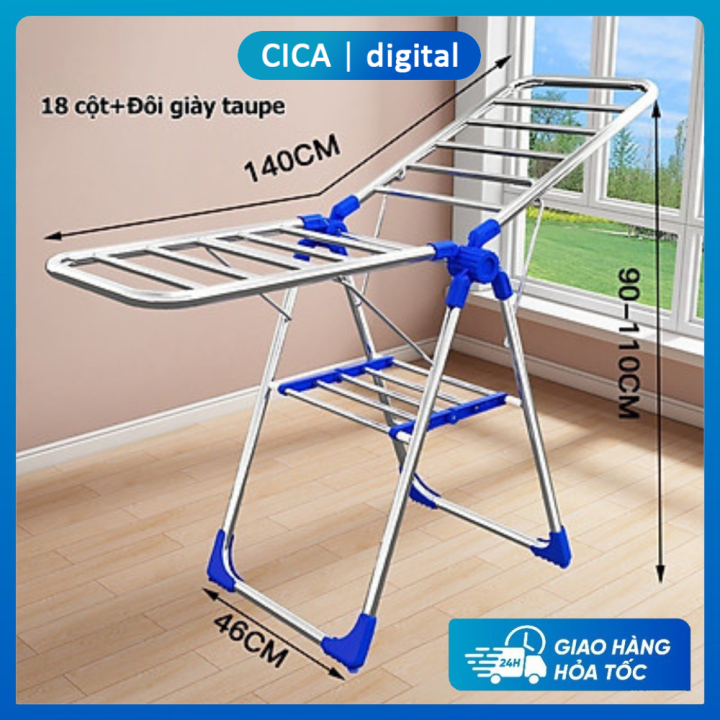 Giàn phơi quần áo chữ A inox cao cấp kiểu dáng Hàn Quốc Kèm Phụ Kiện ...