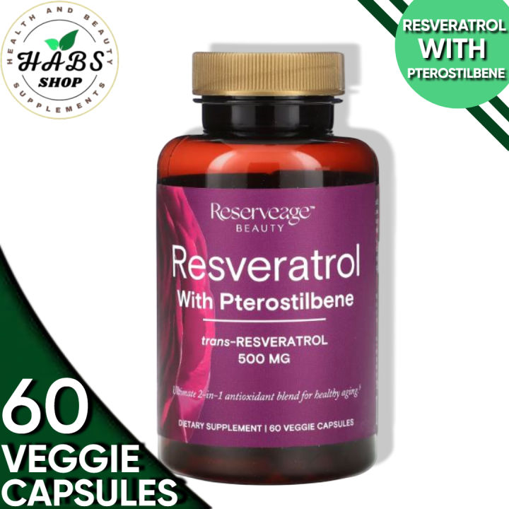 Reserveage Beauty, Resveratrol with Pterostilbene , 500 mg, 60 Veggie ...