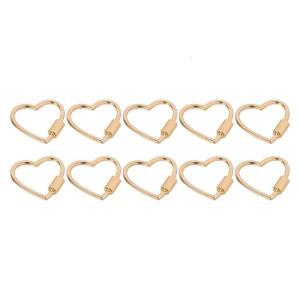 10Pcs Heart Carabiner Keychain Clip for Key Bag Strap Buckles Fasteners Metal Carabiner Clip with Screw Lock for Hiking