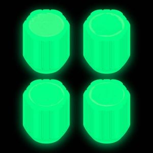 4PCS Glow In The Dark Tire Valve Caps Fluorescent Tire Valve Stem Caps For Outdoor Driving Enthusiasts