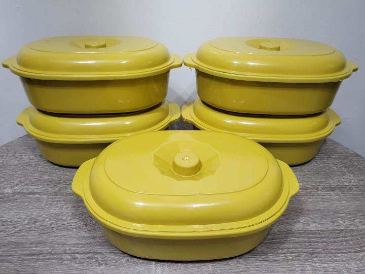 (5pcs.) serving plate tupperware / food container with cover / 4L food ...