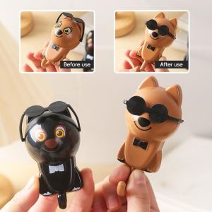 MUSCLEX No Drill Dog Key Holder Self Adhesive Pop Up with Sunglasses Wall Hook Creative Cartoon Dog Key Organizer Bathroom Decoration