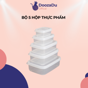 Bộ 5 hộp thực phẩm nhựa. sử dụng được trong lò vi sóng nhựa PP an toàn