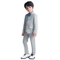 lontakids Kids Boys Formal Suit Long Sleeve Grey Blue Plaid Tuxedo Set Gentleman Children Birthday Wedding Party Suits Outfits For 2-14 Years. 