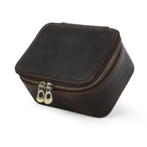 CONTACTS FAMILY Genuine Leather Jerewllry Watch Storage Box Travel Portable Cufflnk Ring Earrings Necklace Organizer