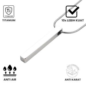 Kalung Titanium Pria Model Balok Anti Karat