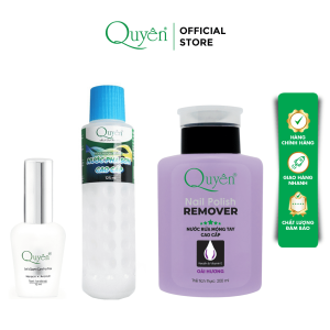 Combo 3: Sơn Dưỡng - Nước Rửa Móng Tay - Nước Pha Sơn Mỹ Phẩm Quyên Chính Hãng