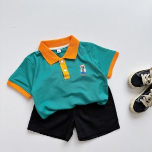 Áo Polo cho bé trai Hàn quốc xuất dư xịn Kangmin kids áo phông cộc tay bé trai có cổ A001 Áo hè cho bé Từ 10-25kg