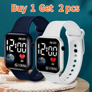 WNQNW Buy 1 Take 1 Pair Couple Watches Electronic 50M Waterproof LED Digital Smart Sport Watch Luminous Square Dial Kids Wristwatch for Children Birthday Gift Students Fashion Creative Watch