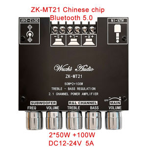 【COD+Ready Stock】ZK-MT21/ZK-TB21/ZK-HT21 2.1-Channel Stereo Bluetooth 5.0 Digital Power Amplifier Modul TPA3116/TDA7498E 2*50W 160WX2 + 220W AUX Digital Power Amplifier Papan Speaker Home Musik Nirkabel Modul Audio Subwoofer Nada Tinggi Dan Rendah