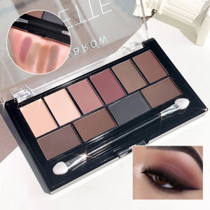 10 Colors Eyeshadow Palette Soft Brown EyeShadow Palette Cool Toned Nude Smokey Eye Shadow Matte Glitter Eyeshadow Cosmetic