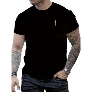 Summer Black Style Minimalist Pattern 3D Printed Mens Plus Size T-Shirt Fashion Trend Street Personality Daily Casual Sports