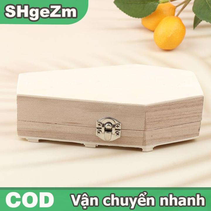 SHgeZm Halloween Hộp quà tặng hình lục giác quan tài hộp gỗ Kẹo hộp lưu ...