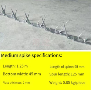 SUPERSS Galvanized iron wall nails 1.25m nails fence wall nails steel anti-climb fence Metal security fence Outdoor fence Garden school balcony Burglar proof cat 10pcs-20pcs