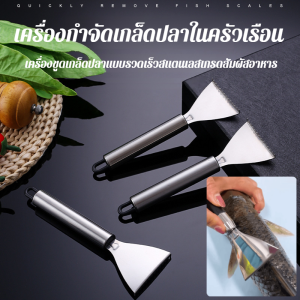 เครื่องกําจัดเกล็ดปลาในครัวเรือน เครื่องขูดเกล็ด แมนนวล สแตนเลส พร้อมตะขอ ห้องครัว