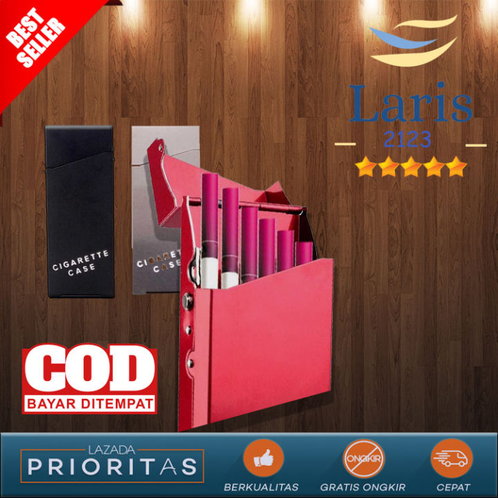 Dinghao Kotak Rokok Panjang Fashion Aluminium Cigarette Case 10 batang  Portable Anti Air Karat