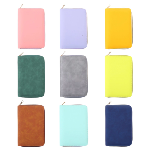 หนัง PU ห่วงร้อยสมุดบันทึกเติมได้6เครื่องผูกแหวนสำหรับฟิลเลอร์กระดาษรูดซิปปิดฝาแฟ้มเก็บแผนงานรีฟิล