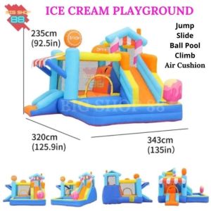 Rumah istana balon inflatable toys perosotan anak  inflatable bouncer jumping bouncy playground kids Flamingo Donut Ice Cream Snowman Bear Rocket Castle Giraffe Pirate House