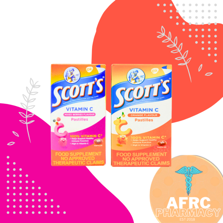 Scott's Vitamin C Pastilles Orange + Mixed Berries 50s | Lazada PH