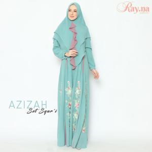 100% REALPIC Gamis Syari Azizah Set by Ray.Na - Syari Bordir Rayna