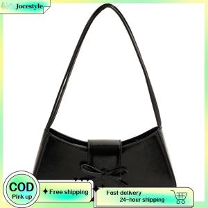 [Jocestyle Outdoor Mall]Women Leisure Armpit Handbag with Bow Fashion Shoulder Purse PU Leather Travel Underarm Handbag Girls Outdoor Daily Bag