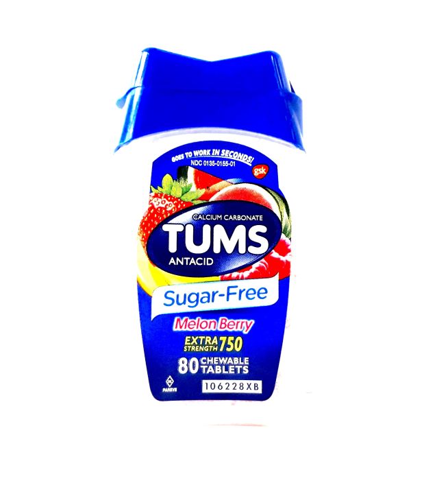 TUMS ANTACID Extra Strength 750 MELON BERRY SUGAR FREE 80 Chewable