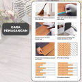 REAIM Stiker Lantai Vinyl Motif Kayu Premium (36 PCS) Sticker Lantai PVC High Quality 91.4cmX15.2cm. 