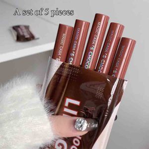 VEDO 💕COD 5Pcs Paket Lipstik Matte Cokelat Lipstik Matte Anti Air Tahan Lama Yang Tidak Luntur Set Lipstick Velvet Matte Tidak Menempel Ke Piala