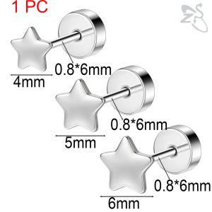ZS 1 Pc Stainless Steel Stud Earring Star Ear Piercing Butterfly Ear Piercing 20G Lobe Earring Cartilage Ear Stud