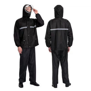 Waterproof Raincoat Resistant Set Men Women Thick rainsuit Outdoor Dark Raincoat Motorcycle Reflective raincoat set